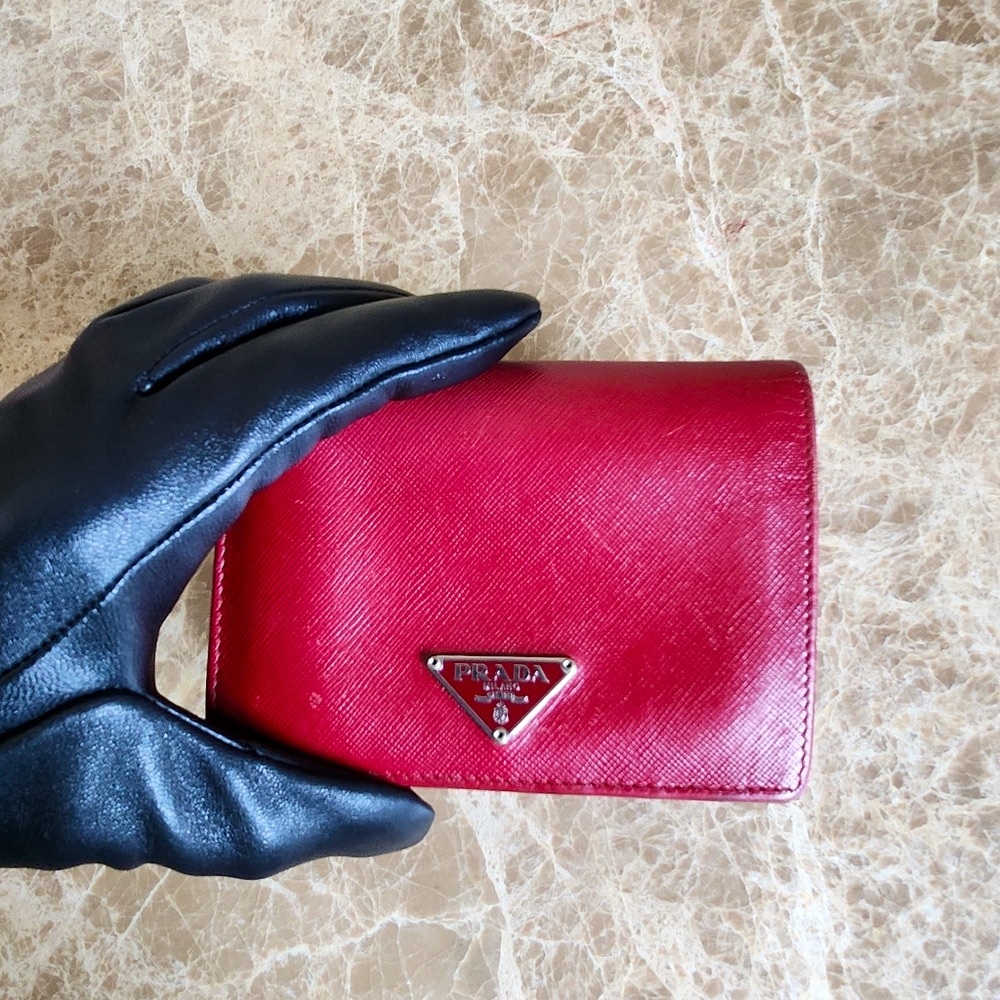 PRADA Red Leather Wallet